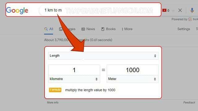 Quy đổi bằng cách sử dụng google
