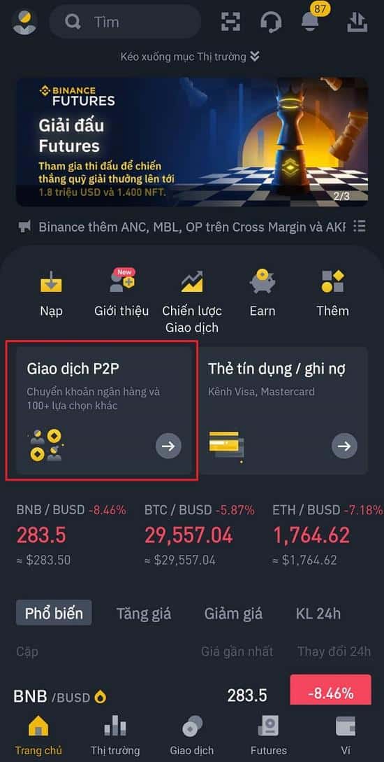 rut tien tu san binance ve ngan hang 11