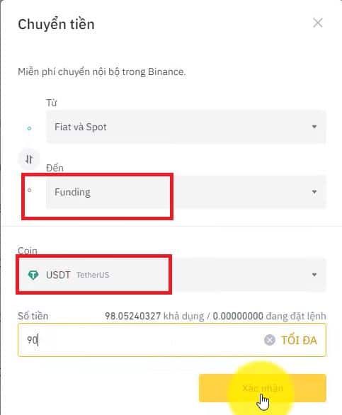 Rút tiền từ Binance về ngân hàng. Chuyển tiền về ví Funding