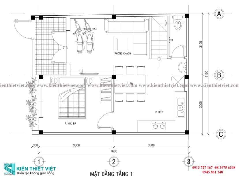 Thiết kế NHÀ 2 TẦNG 40 m2