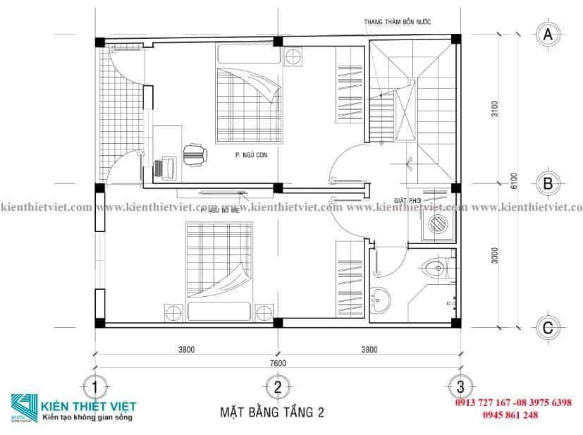 NHÀ 2 TẦNG 40 m2 mặt bằng tầng 2