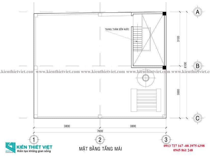 mặt bằng tầng mái