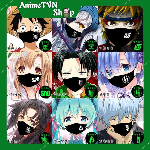 Khẩu trang vải Umi xịn cao cấp in dạ quang hình anime/manga (One piece, Naruto, Titan, SAO, Re zero, Gintama, Fate) | Lazada.vn