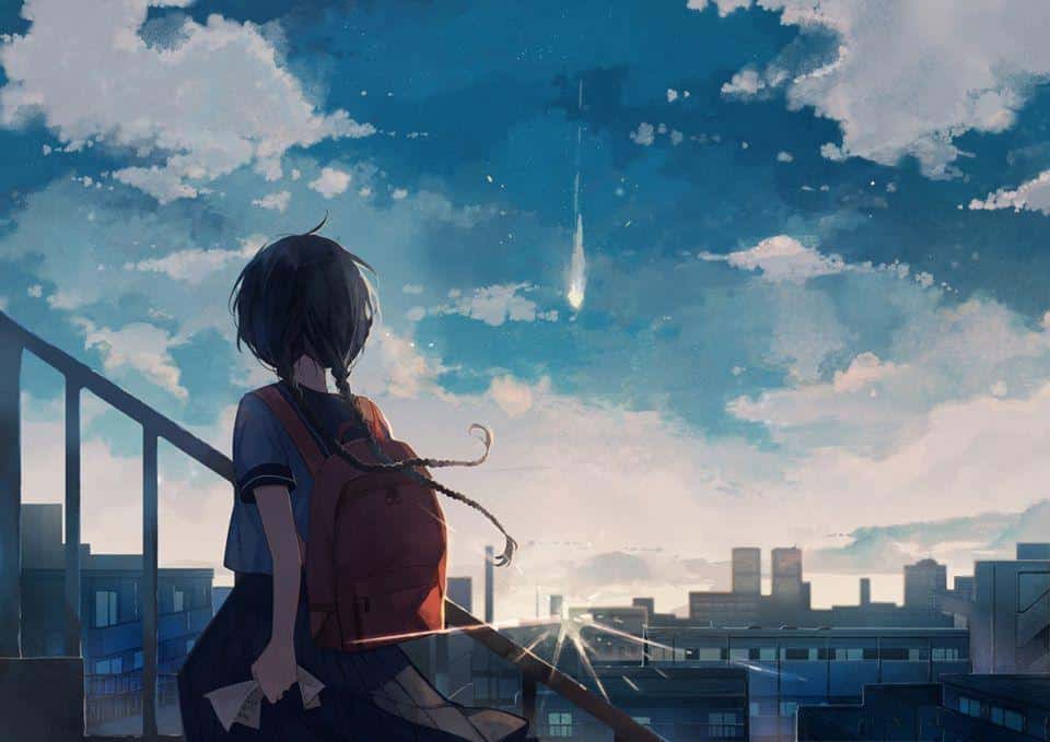 Hình ảnh anime phong cảnh trăng đẹp