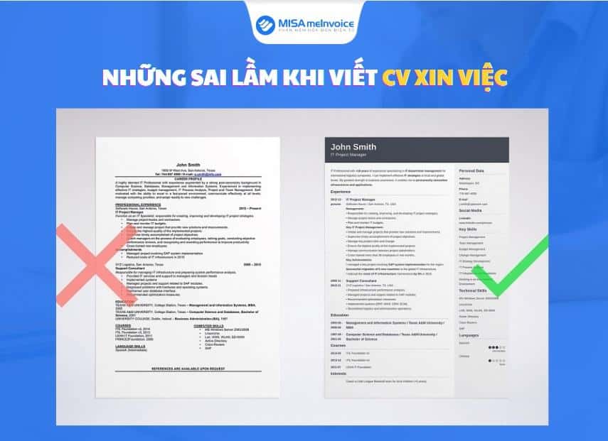 sai lầm khi viết CV xin việc