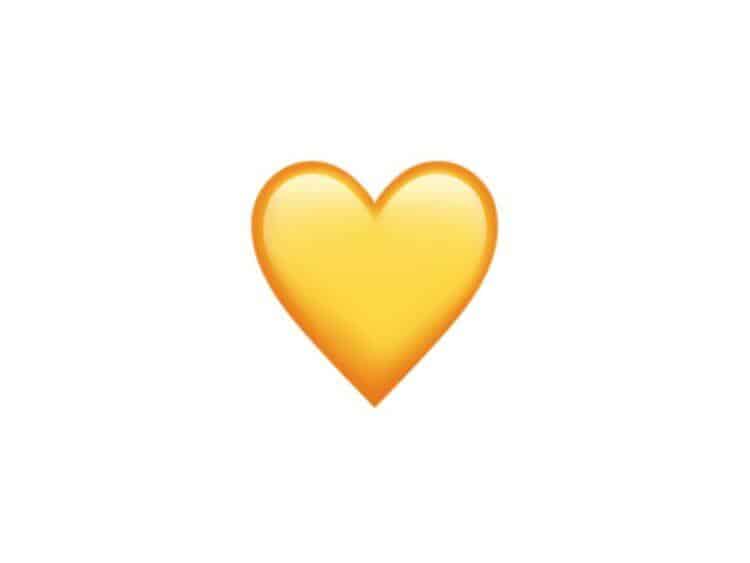icon trái tim màu vàng